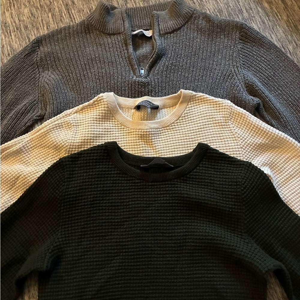 Gray, Green & Cream Sweater Bundle